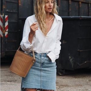 Tommy Hilfiger Denim Mini Skirt VINTAGE light wash raw hem